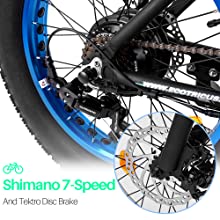 ECOTRIC 500W Foldaway Ebike -SHIMANO 7 Speed Derailleu