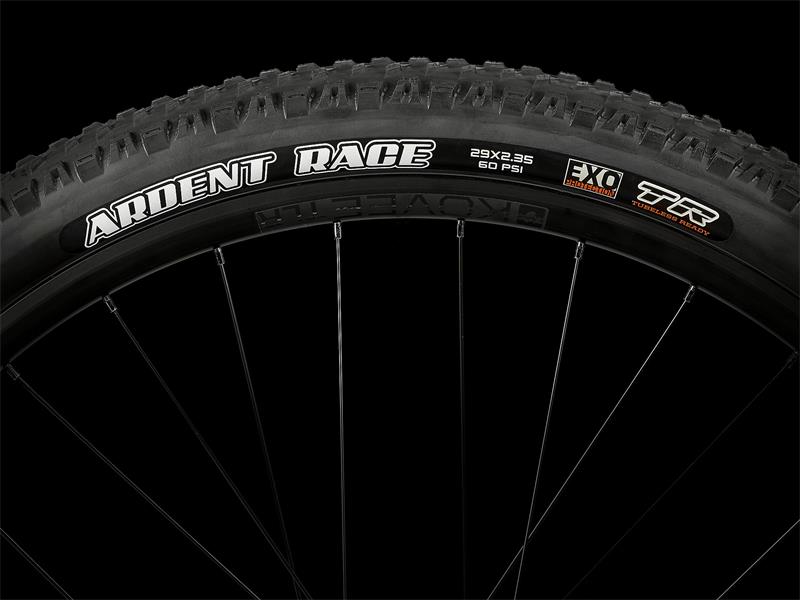 Trek X-Caliber 8 features Maxxis Ardent Race Tires on both front and rear wheels