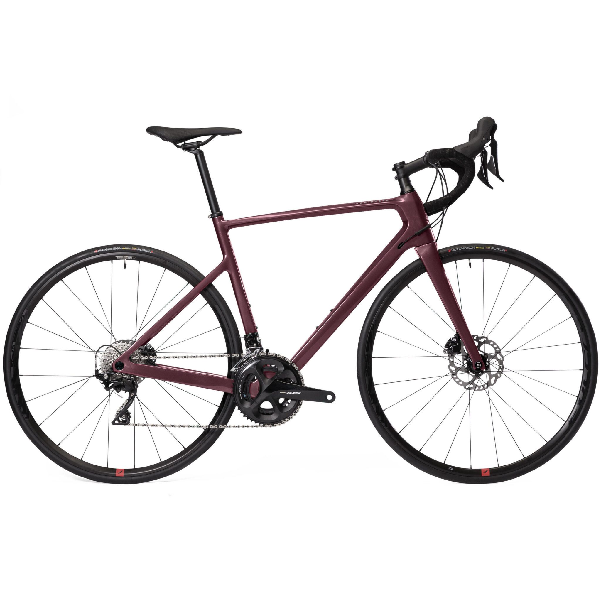 WOMEN'S ROAD BIKE VAN RYSEL EDR CARBON DISC 105 - BURGUNDY Review